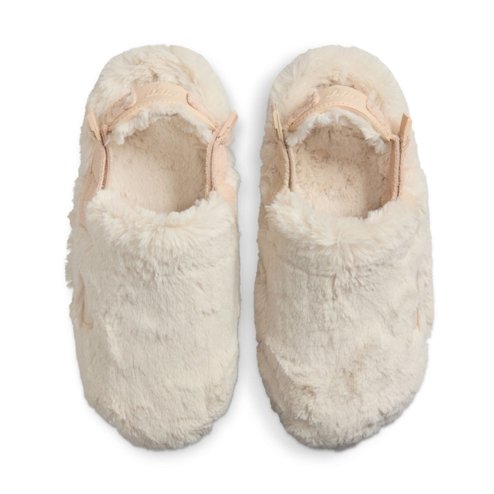 Nike Calm SE Women's Mules Cozy Playful Cream Fuzzy Mule Slippers Size 7 - Picture 8 of 9